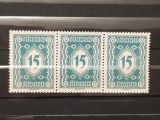 Sertar 3 Timbre Austria 1922 Inflație Cifre de Valoare 15 Kronen Uzuale Nestampilat - A005