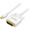 Cablu Logilink CV0137 Mini DisplayPort la DVI 1.8m White