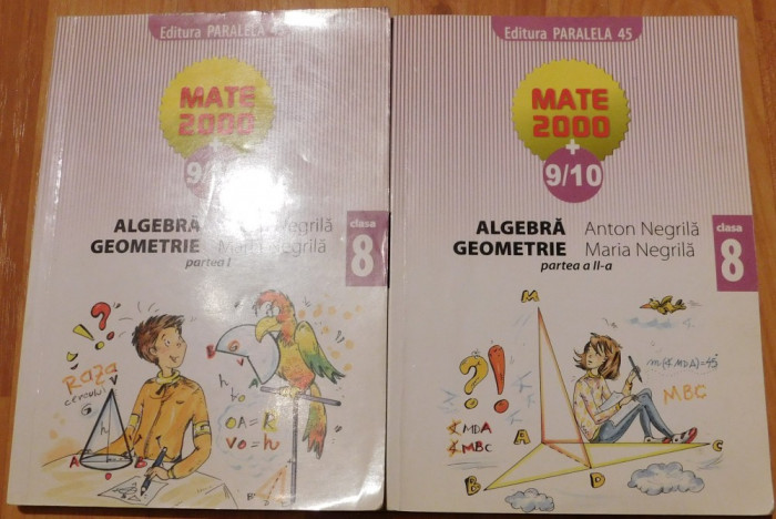 Algebra, geometrie. Clasa a VIII-a (partea I + II) de Anton si Maria Negrila