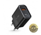 Incarcator Retea Tech-Protect C30W 30W 3A 1 x USB-A - 1 x USB-C Negru