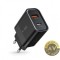 Incarcator Retea Tech-Protect C30W 30W 3A 1 x USB-A - 1 x USB-C Negru