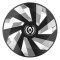 Set 4 Capace Roti, potrivite jantelor de R14, pentru Renault, model vector black and silver