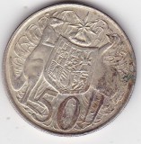 Moneda Australia 50 cents 1966 &ndash; Elizabeth II, stema Australiei