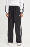 adidas Originals pantaloni 3S CARGO PANTS femei, culoarea negru, fason cargo, high waist, JF1292