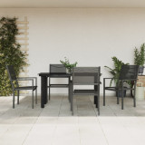VidaXL Set mobilier de grădină, 5 piese, negru, oțel și textilenă