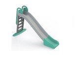 Tobogan copii MyKids 243 cm, gri/turcoaz, plastic rezistent UV, 3+, max 35 kg, interior/exterior