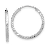 Cumpara ieftin Cercei Creole Endless din Aur Alb 14K &ndash; Tub Patrat, Taietura Diamant, 18 mm