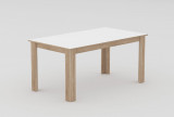 Masa dining/bucatarie, 160x90 cm, sonoma cu alb, dreptunghiulara, PAL, design unic, Sasta by Fichi, Eco