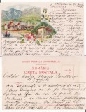 Salutari din Romania - Busteni, Govora- litografie 1898, edit.Storck, Muller