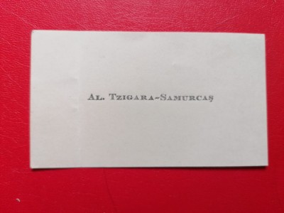 Carte de vizita Al. Tzigara Samurcas foto