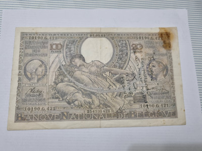 bancnota belgia 100 fr 1943 foto