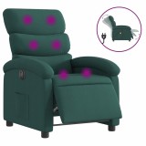 Cumpara ieftin Fotoliu electric de masaj rabatabil, verde inchis, textil