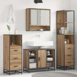 vidaXL Set de mobilier pentru baie cu sertar 4 pcs stejar artizanal 3402337