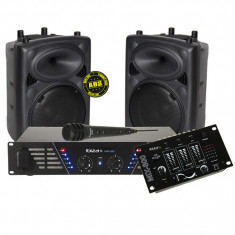 Kit sonorizare 2 boxe 2x300W, amplificator 2x240W, mixer DJ foto