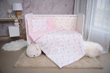 Set lenjerie pat, 60 x 120 cm, Smile Bumbac Ranforce, Lorelli, Pink Moons Stars