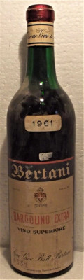 A35- VIN BARDOLINO EXTRA BERTANI, VINO SUPERIORE, recoltare 1961 cl 70 gr 12,3 foto