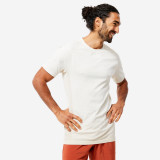 Tricou fără cusături Yoga Dinamică Alb Bărbați, Kimjaly
