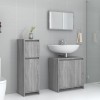 Set mobilier baie Gossi, 3 piese, gri sonoma, lemn prelucrat, oglinda 60x45cm, dulap lavoar 61x33x61cm, dulap mediu 30x30x95cm