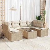 VidaXL Set de canapele pentru grădină 7 pcs Bej, crem 55 x 55 x 37 cm