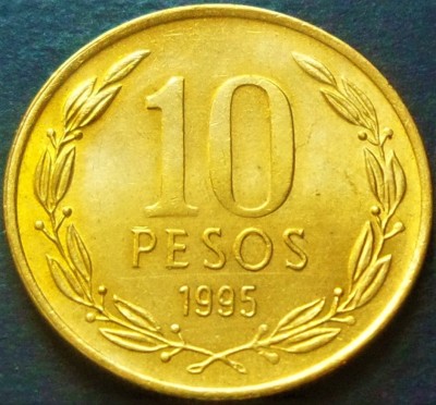 Moneda exotica 10 PESOS - CHILE, anul 1995 * cod 3053 = UNC foto