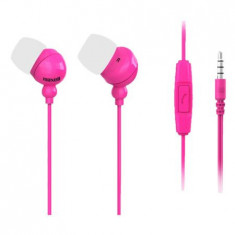 Casca in ureche 3.5 mm roz cu microfon Plugz Maxell