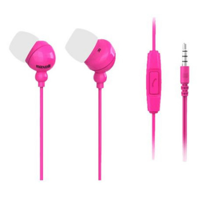 Casca in ureche 3.5 mm roz cu microfon Plugz Maxell foto