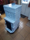 Soba turn 3 randuri cu etajera la randul 2 ,antijar, clapi fonta , culoare alba