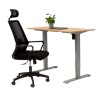 Birou reglaj electric LiftUp inaltime reglabila, controler sus/jos, 1 motor, cadru gri, blat stejar 140x70 cm, nou