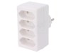 Conector Alimentare AC Splitter 2P Rotund/Plat Alb