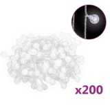 vidalXL Ghirlanda luminoasa, 200 LED-uri, alb rece, 8 functii, 20 m