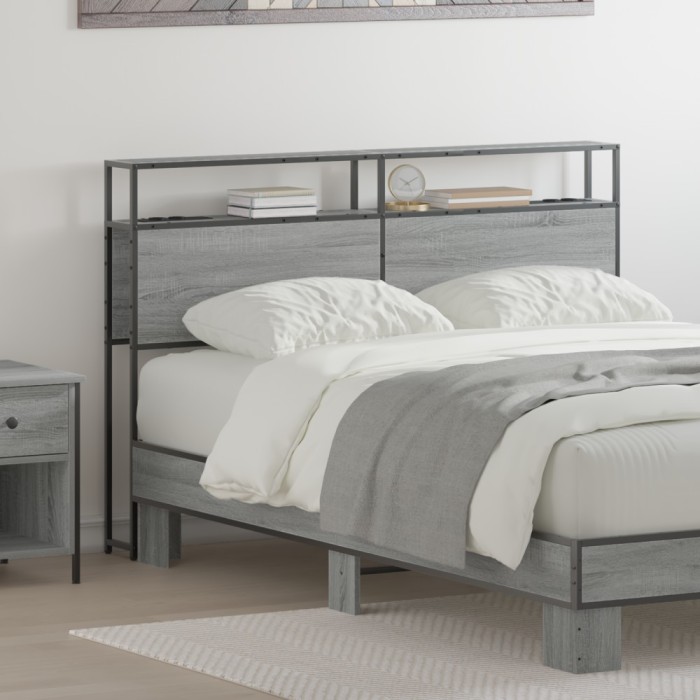 vidaXL Tăblie de depozitare Pe perete sonoma gri 120 cm Lemn compozit