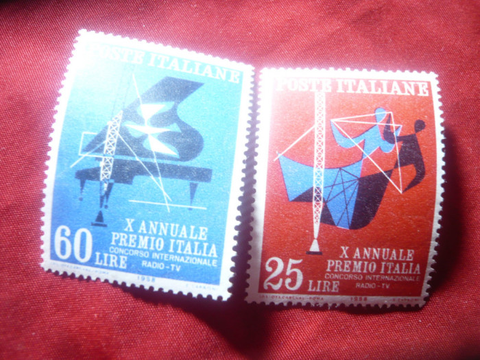 Serie Italia 1958 - Concurs International Radio-TV , 2 valori