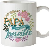 Cana cu mesaj Mugfinns, Papa incredible, 350 ml, ceramica, multicolor