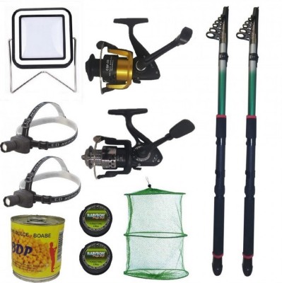 Pachet de pescuit cu 2 lansete eastshark 3m, doua mulinete si accesorii foto