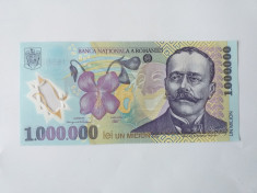 Bancnota 1000000 de lei NECIRCULATA foto