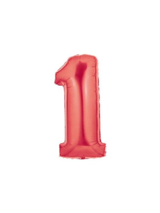 Balon folie cifra 1 rosu