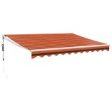 Copertina retractabila automata, portocaliu si maro, 3,5x2,5 m