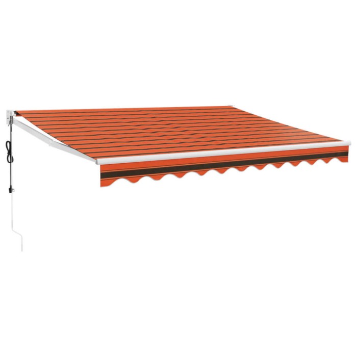 Copertina retractabila automata, portocaliu si maro, 3,5x2,5 m