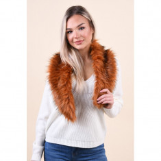 Fular Vero Moda Leticia Faux Fur Burgundy foto