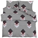 Cumpara ieftin Set cu husa de pilota, gri, 135x200 cm, bumbac