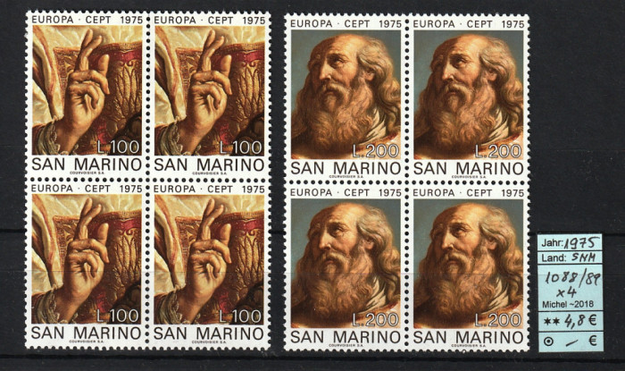 San Marino, 1975 | Sf&acirc;ntul Marin - Picturi - Europa, CEPT | MNH | aph