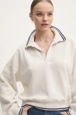 Abercrombie &amp; Fitch bluza femei, culoarea bej, neted, KI152-4156