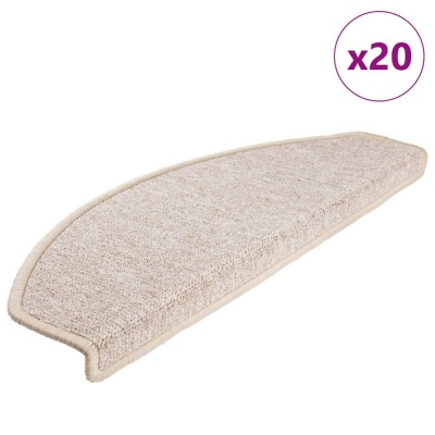 vidaXL Covorașe pentru scări, 20 buc., 65x24x4 cm, semirotunde, taupe, mari 3365795 foto