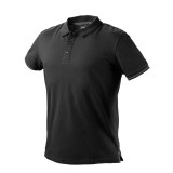 Tricou polo negru NEO Tools Denim Black, bumbac 100%, marimea XXXL