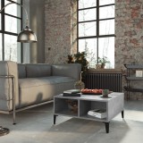 VidaXL Masă de cafea, gri beton, 60x60x30 cm, lemn prelucrat
