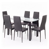 Norman 6+1 set de luat masa negru