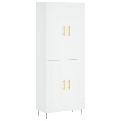 Dulap inalt, alb, 69,5x34x180 cm, lemn compozit foto