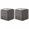 Taburet, 2 buc., gri, 30 x 30 x 30 cm, tesatura din catifea
