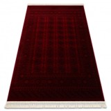 ORIENT 6889 covor visiniu / negru Buchara, cadru, oriental, cu franjuri, 150x230 cm