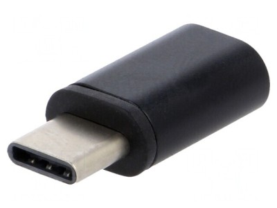 Adaptor USB 2.0 Micro USB B și USB C Negru foto
